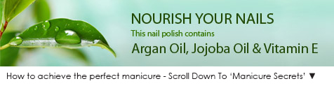 This blue nail varnish contains Argan oil, Jojoba Oil and Vitamin E, to nourish your nails